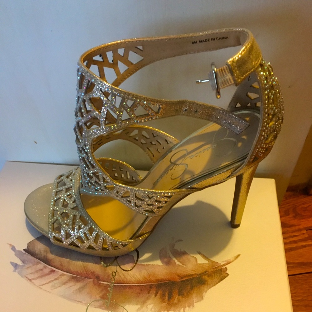 Gold colored sandals
